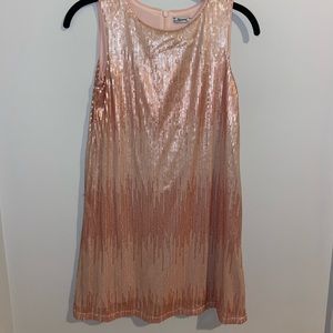 Salmon Pink Sequin Kids Dress